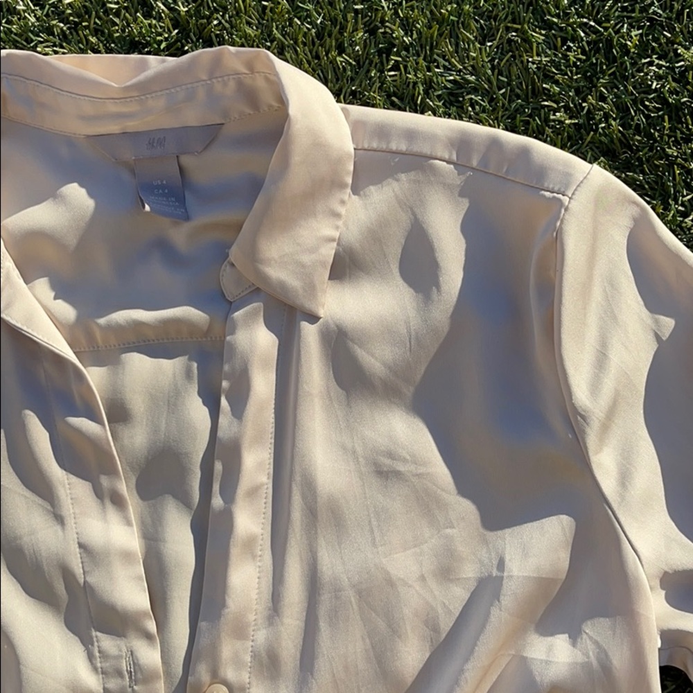 H&M Champagne silky button up